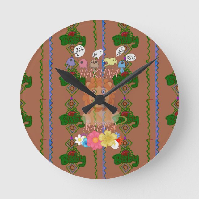 Horloge Ronde Bébé drôle Lion King Hakuna Matata dernière éditio (Recto)