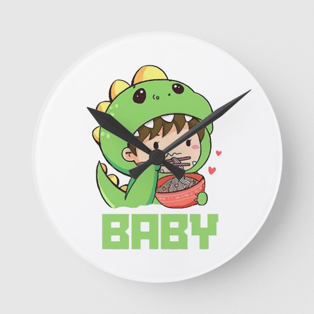 Horloge Ronde bébé godzilla (Recto)