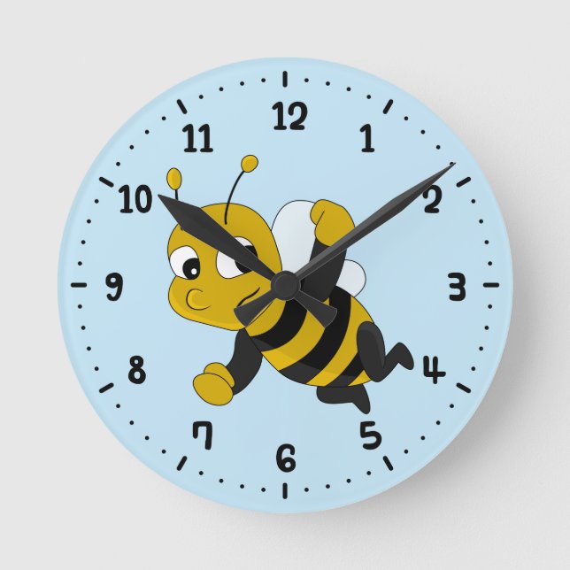Horloge Ronde Bee cartoon round clock (Recto)