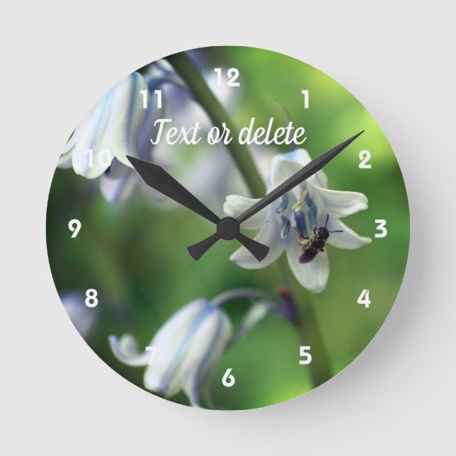 Horloge Ronde Bee On Bluebell (Recto)