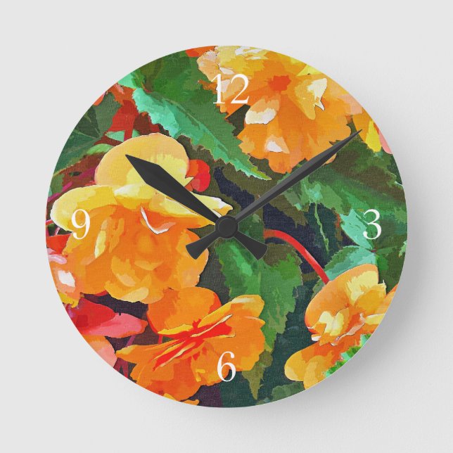 HORLOGE RONDE BÉGONIAS (Recto)