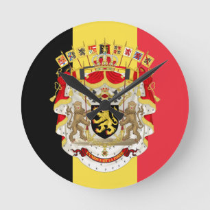 Horloge Ronde Belgium Flag & COA