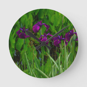 Horloge Ronde Belle Iris Violet