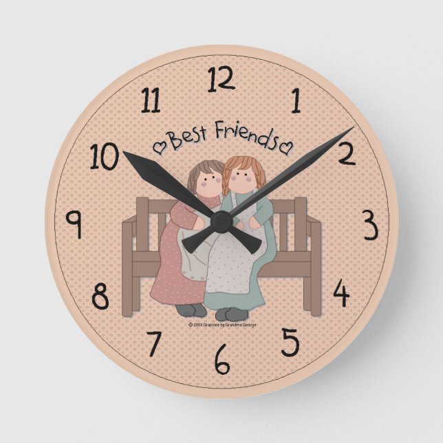 Horloge Ronde Best Friends Country Wall Clock (Recto)