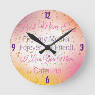 Horloge Ronde Best Maman Ever Mothers Day Quota Modern Cute