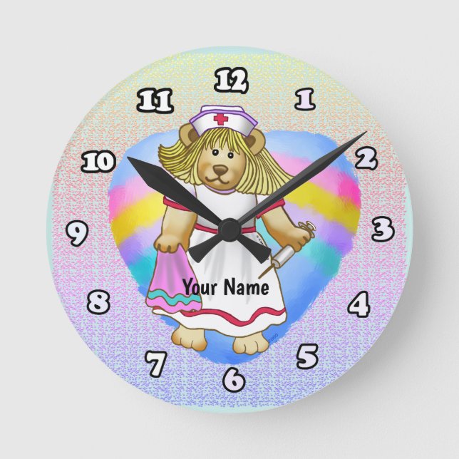 Horloge Ronde Betsy Bear Nurse (Recto)