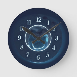 Horloge Ronde Betsy bleu