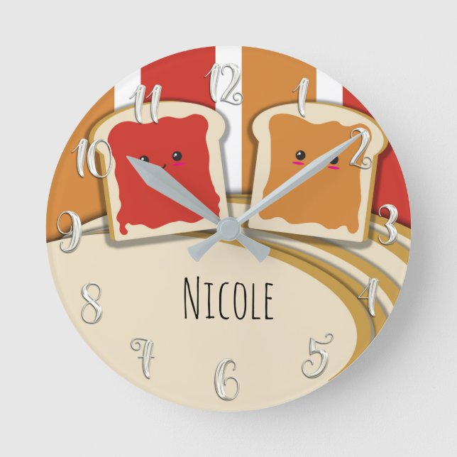 Horloge Ronde Beurre de cacahuète et gelée de fraise PB&J (Recto)