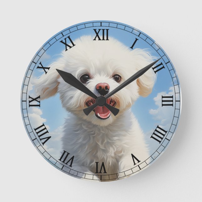 Horloge Ronde Bichon Frise (Recto)