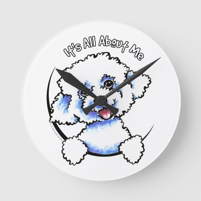 Horloge Ronde Bichon Frise Tout À Moi (Recto)