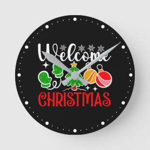 Horloge Ronde Bienvenue Noël-63758