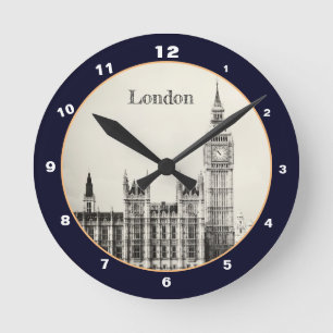 Horloge Ronde Big Ben Clock & Londres, Westminster /Royaume-Uni 