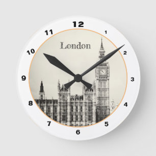 Horloge Ronde Big Ben Clock & Londres, Westminster /vintage UK