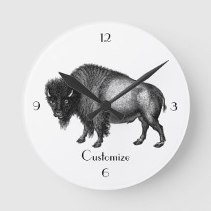 Horloge Ronde Big Bison Buffalo Thunder-Cove