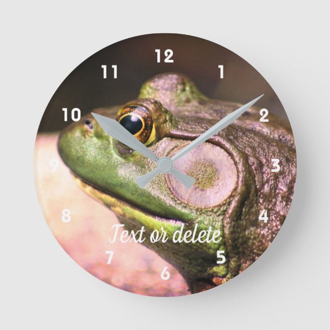 Horloge Ronde Big Old Bullfrog Visage Nature Personnalisé (Recto)
