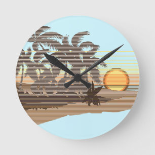 Horloge Ronde Big Sunset Stripe
