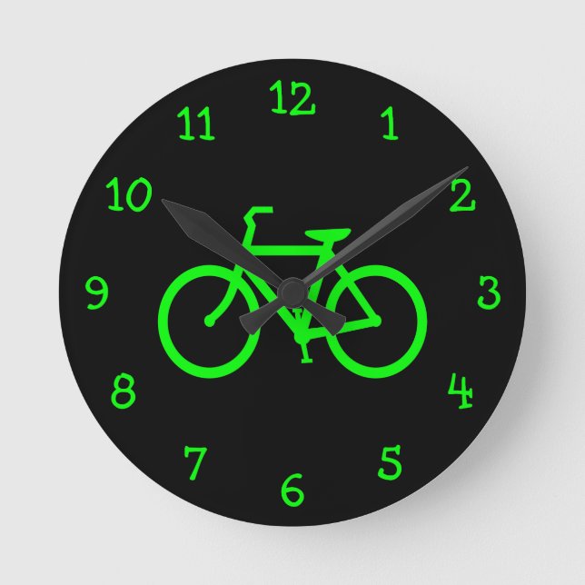Horloge Ronde Bike vert de Lime (Recto)