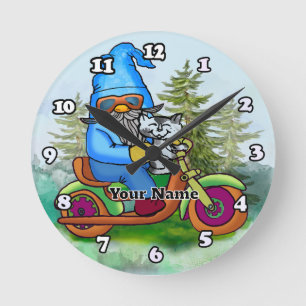 Horloge Ronde Biker gnome