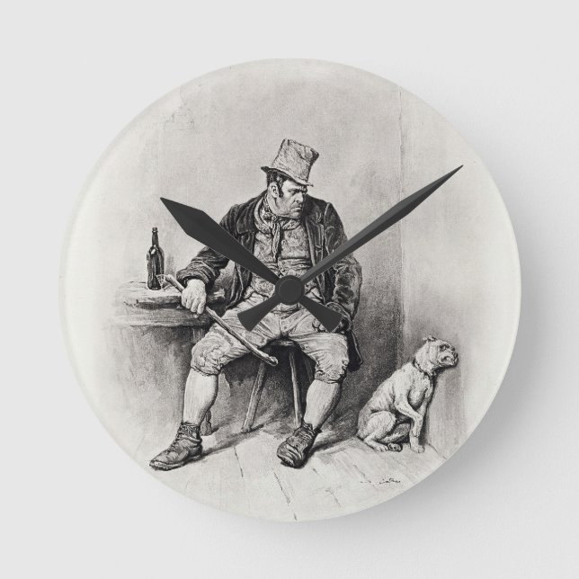 Horloge Ronde Bill Sykes et son chien, de 'Charles Dickens : UN (Recto)