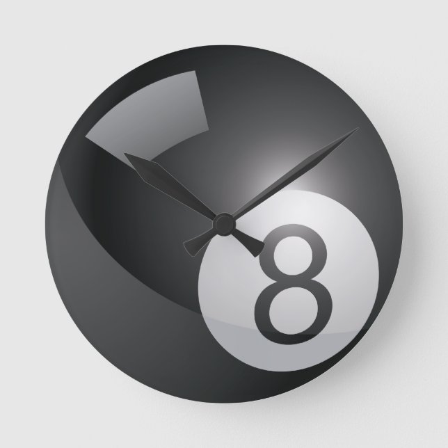 Horloge Ronde Billard 8 balles (Recto)