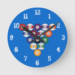 Horloge Ronde Billiards / Pool Balls : Wall Clock