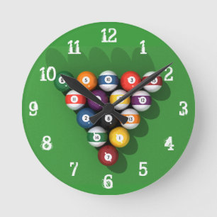 Horloge Ronde Billiards / Pool Balls : Wall Clock