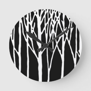 Horloge Ronde Birch Forest par Leslie Peppers