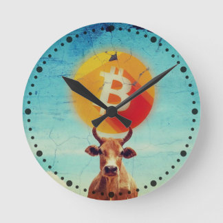 Horloge Ronde Bitcoin Bold Bull