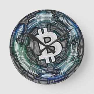 Horloge Ronde BITCOIN Crypto Coin Logo BTC CryptoCurrency Trader