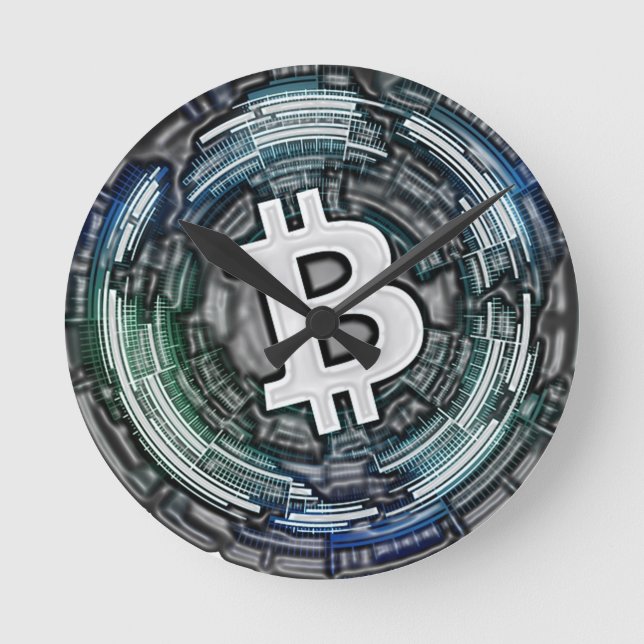 Horloge Ronde BITCOIN Crypto Coin Logo BTC CryptoCurrency Trader (Recto)