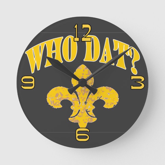 Horloge Ronde Black and Gold Fleur de Lis (Recto)
