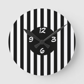 Horloge Ronde Black and white stripes Round Clock