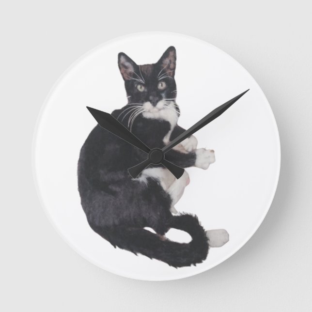 Horloge Ronde Black and white tuxedo clock (Recto)