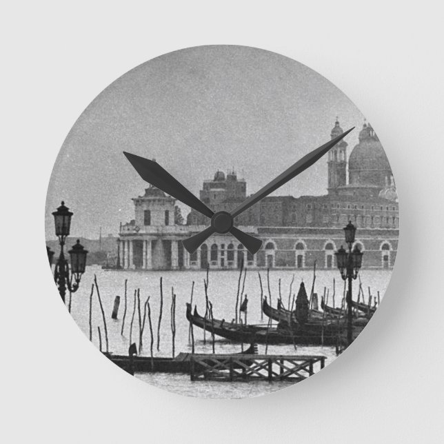 Horloge Ronde Black Blanc Grand Canal Venise Italie Voyage (Recto)