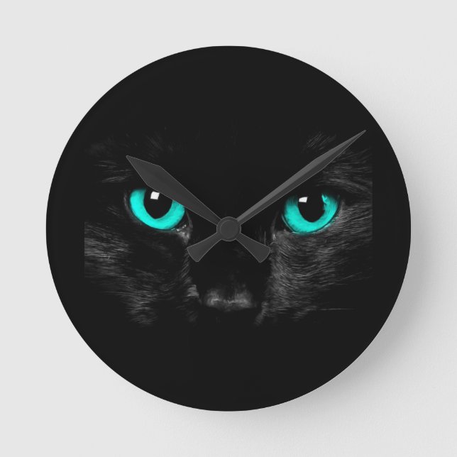 Horloge Ronde Black Cat Green (Recto)