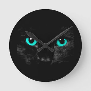 Horloge Ronde Black Cat Green