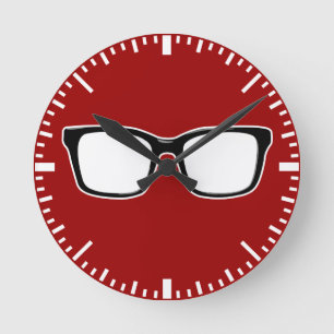Horloge Ronde Black framed glasses clock