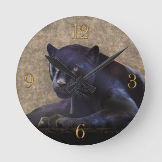 Horloge Ronde Black Panther Big Cat Animal-Lover's Wall Clock