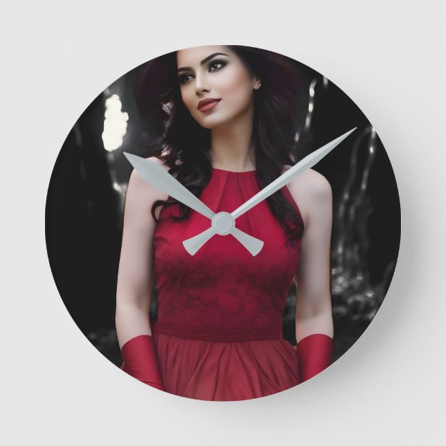 Horloge Ronde BlackWhiteRed wall clock (Recto)