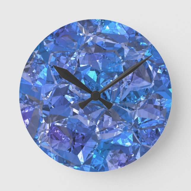 Horloge Ronde Bleu cristal et violet (Recto)