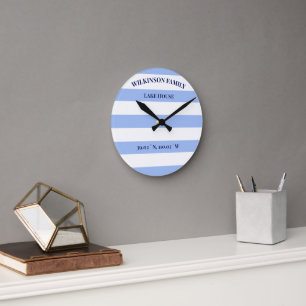 Horloge Ronde Bleu et blanc