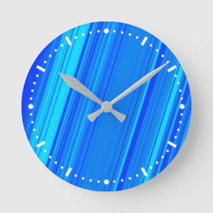 Horloge Ronde Bleu et Cyan Lines Motif l'horloge murale