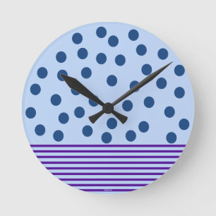 Horloge Ronde Bleu et violet temps pour s'amuser