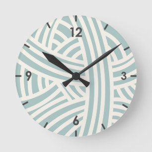 Horloge Ronde Bleu harmonieux Abstrait stylisé balle en fil