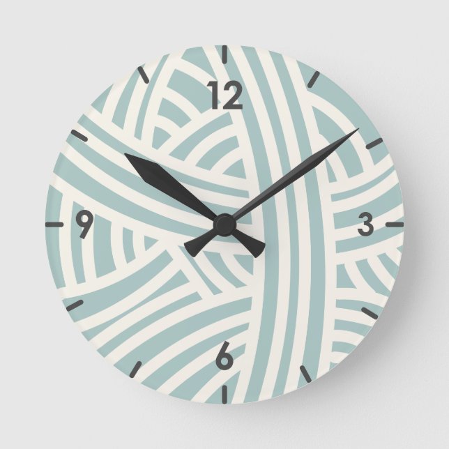 Horloge Ronde Bleu harmonieux Abstrait stylisé balle en fil (Recto)