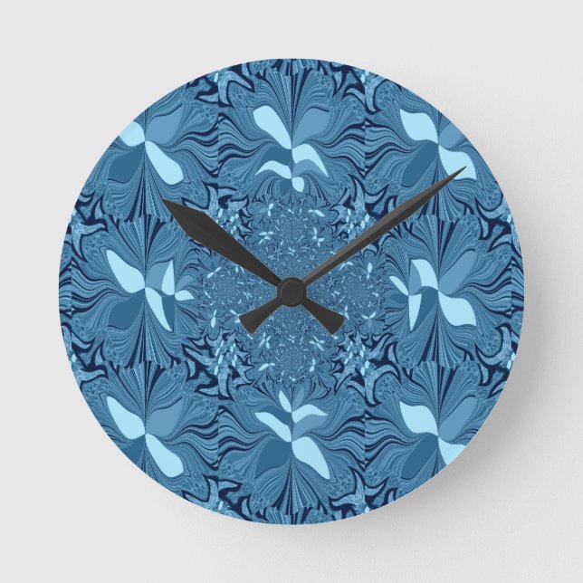 Horloge Ronde Bleu Iridescendant. (Recto)