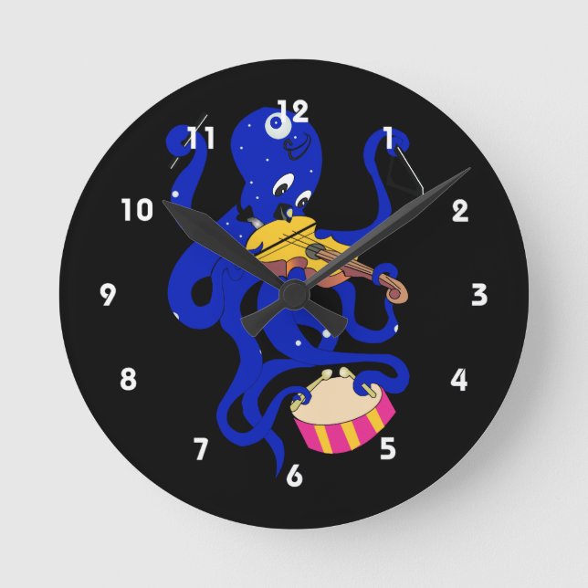 Horloge Ronde bleu octopyplaymultiple percussion (Recto)