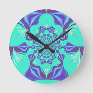 Horloge Ronde Bleu précieux