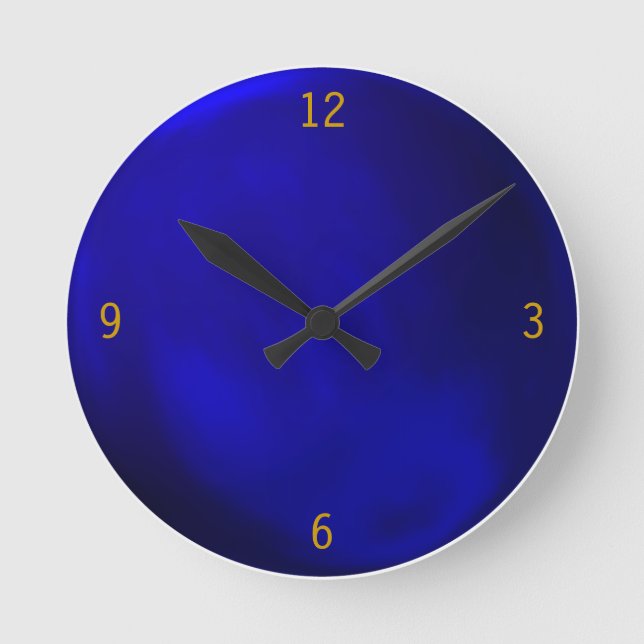 Horloge Ronde Bleu royal métallique (Recto)