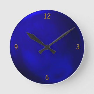 Horloge Ronde Bleu royal métallique